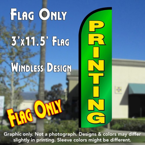Printing Windless Polyknit Feather Flag (3 x 11.5 feet)