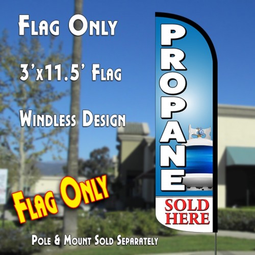 PROPANE Windless Polyknit Feather Flag (3 x 11.5 feet)