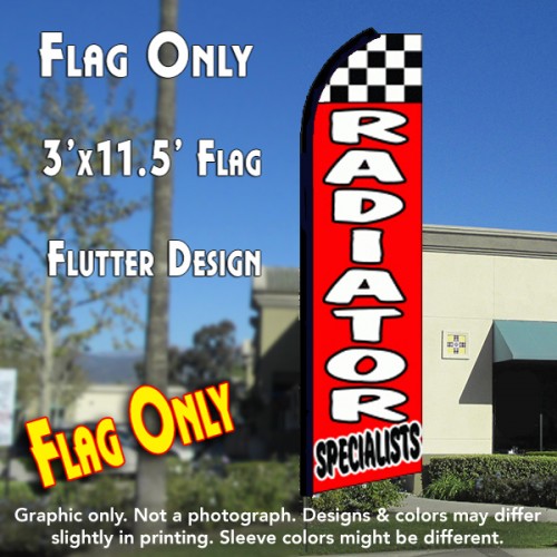 RADIATOR SPECIALISTS (Checkered) Flutter Feather Banner Flag (11.5 x 3 Feet)
