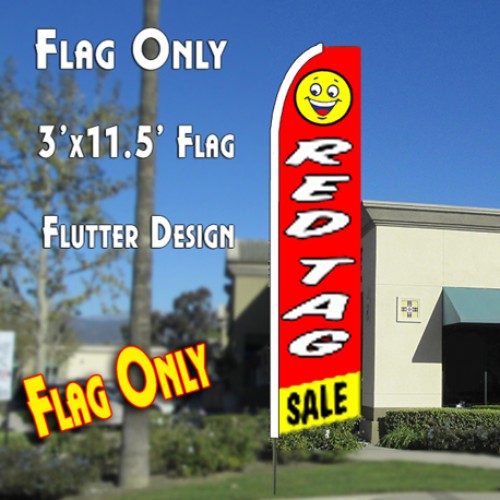 RED TAG SALE (Red/Yellow) Flutter Feather Banner Flag (11.5 x 2.5 Feet)