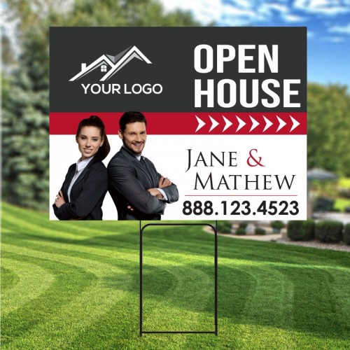 Digital Full color 18" x 24" Yard Signs with Free Stakes with overnight shipping