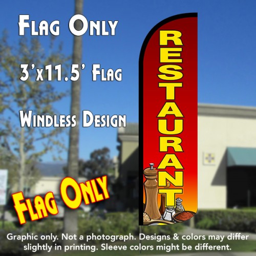 Restaurant Windless Polyknit Feather Flag (3 x 11.5 feet)