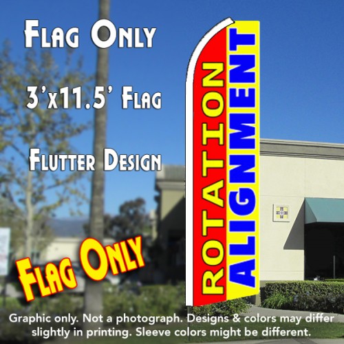 ROTATION/ALIGNMENT (Red/Yellow) Flutter Feather Banner Flag (11.5 x 3 Feet)