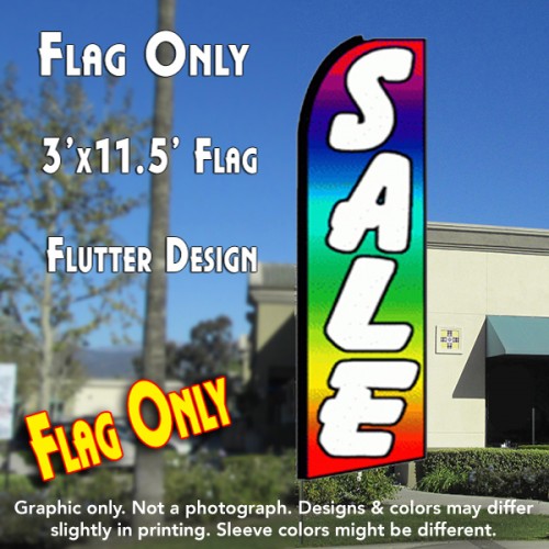 SALE (Multi-colored) Flutter Feather Banner Flag (11.5 x 3 Feet)