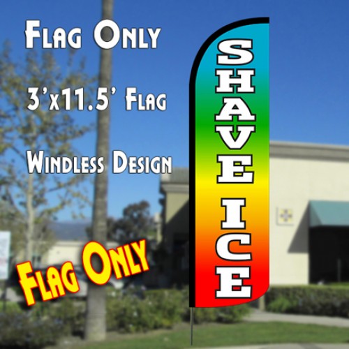 Shave Ice (Multicolor) Windless Polyknit Feather Flag (3 x 11.5 feet)