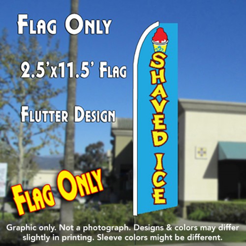 SHAVED ICE (Blue) Flutter Feather Banner Flag (11.5 x 2.5 Feet)