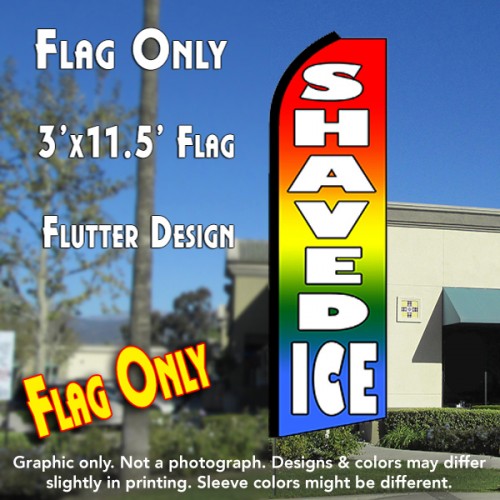 SHAVED ICE (Multi-color) Flutter Feather Banner Flag (11.5 x 3 Feet)
