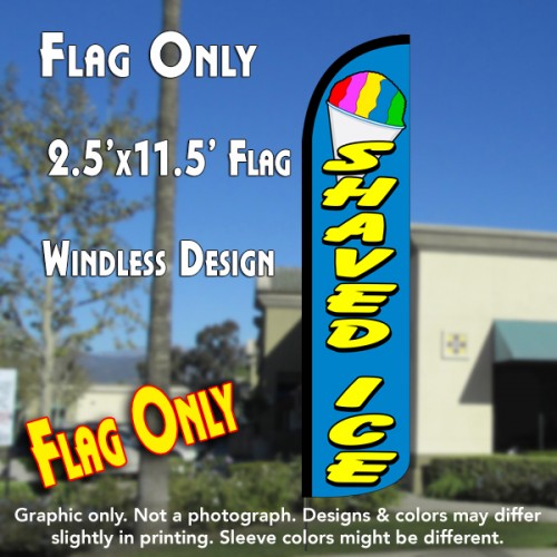 SHAVED ICE Windless Polyknit Feather banner  Flag (11 x 2.5 feet)