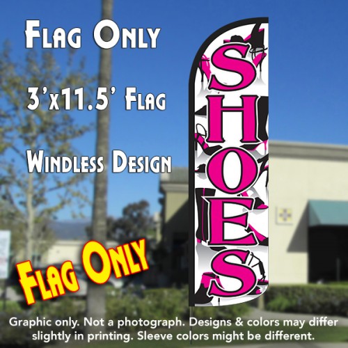 Shoes (Pink) Windless Polyknit Feather Flag (3 x 11.5 feet)