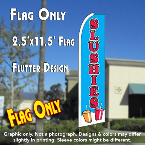 Slushies (Blue/Red) Flutter Feather Banner Flag (11.5 x 2.5 Feet)