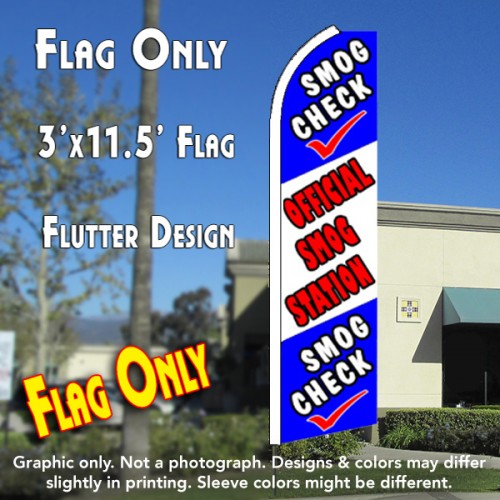 SMOG CHECK (Official) Flutter Feather Banner Flag (11.5 x 3 Feet)