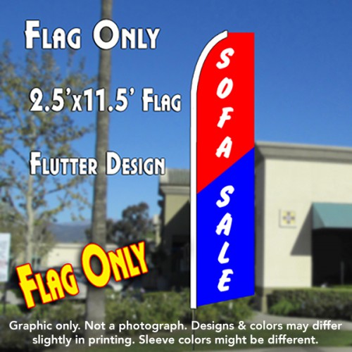 SOFA SALE (Red/Blue) Flutter Feather Banner Flag (11.5 x 2.5 Feet)