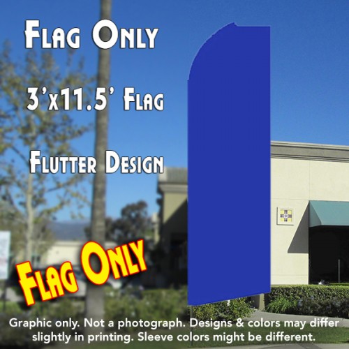 Solid BLUE Flutter Feather Banner Flag (11.5 x 3 Feet)
