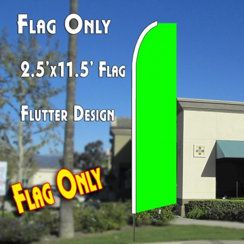 Solid Neon Green  Feather Banner Flag Kit (Flag, Pole, & Ground Mt)
