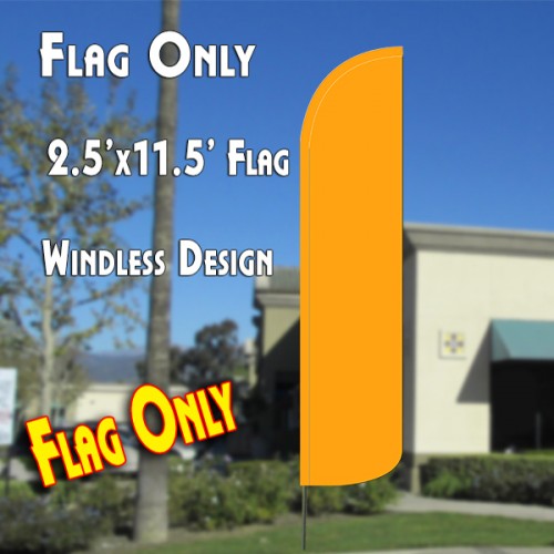SOLID ORANGE Windless Polyknit Feather Flag (2.5 x 11.5 feet)