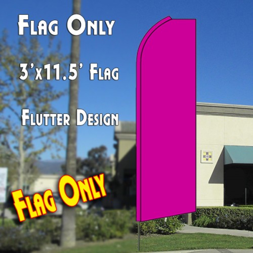 Solid PINK Flutter Feather Banner Flag (11.5 x 3 Feet)