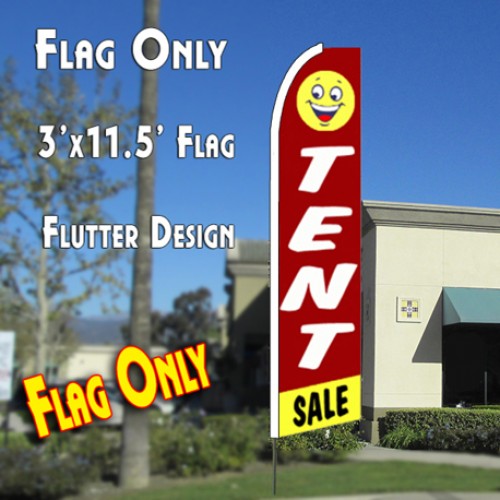 TENT SALE (Red/Yellow) Flutter Feather Banner Flag (11.5 x 2.5 Feet)