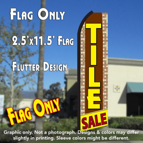 TILE SALE (Brown/Yellow) Flutter Polyknit Feather Flag (11.5 x 2.5 feet)