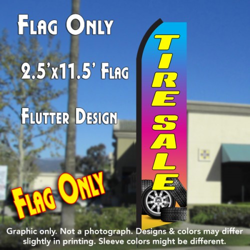 TIRE SALE (Gradient) Flutter Polyknit Feather Flag (11.5 x 2.5 feet)