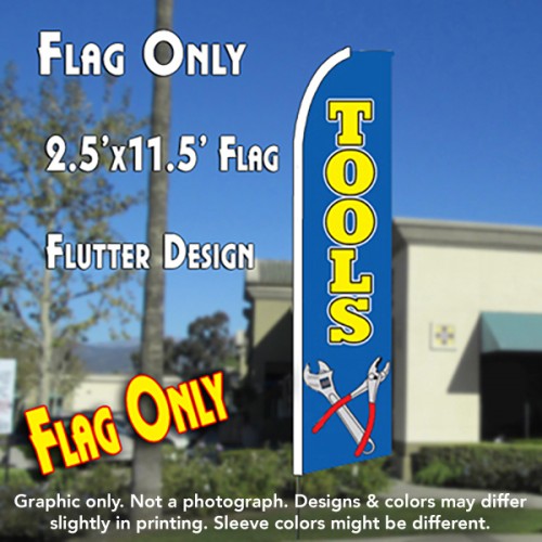 TOOLS (Blue) Flutter Feather Banner Flag (11.5 x 2.5 Feet)