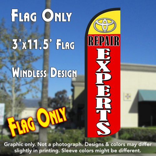 Toyota Repair Experts Windless Polyknit Feather Flag (3 x 11.5 feet)