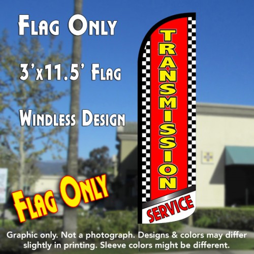 Transmission Service (Checkered) Windless Polyknit Feather Flag (3 x 11.5 feet)