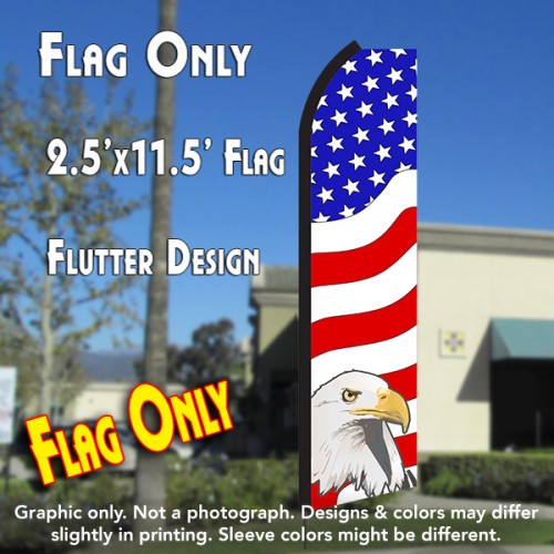 USA AMERICAN PATRIOTIC (Eagle) Flutter Polyknit Feather Flag (11.5 x 2.5 feet)