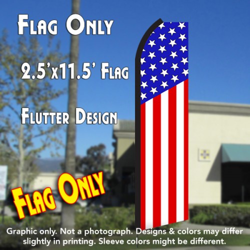 USA American (Vertical Classic) Flutter Polyknit Feather Flag (11.5 x 2.5 feet)