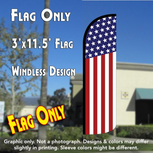 USA FLAG (Pattern/Vertical) Windless Polyknit Feather Flag (3 x 11.5 feet)