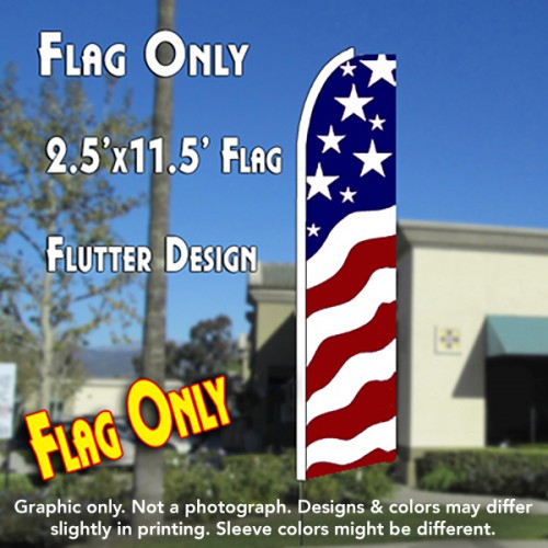 USA NEW GLORY Flutter Feather Banner Flag (11.5 x 2.5 Feet)