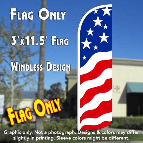 USA NEW GLORY Windless Feather Banner Flag (11.5 x 3 Feet)