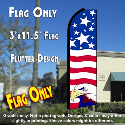USA PRIDE (Eagle) Flutter Feather Banner Flag (11.5 x 3 Feet)