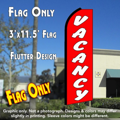 VACANCY  (11.5 x 3) Feather Banner Flag 