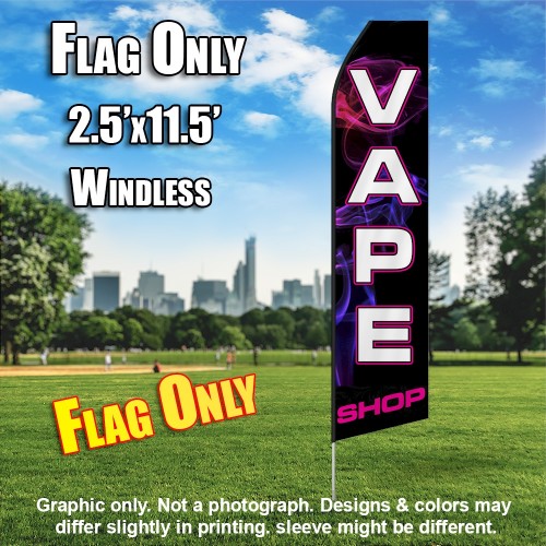 VAPE SHOP (Black/PINKSMOKE) Econo Feather Banner Flag 
