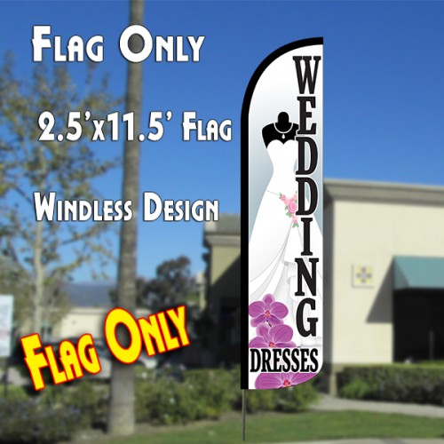 WEDDING DRESSES Windless Polyknit Feather Flag (2.5 x 11.5 feet)