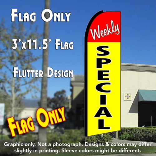 WEEKLY SPECIAL (Red/Yellow) Flutter Feather Banner Flag (11.5 x 3 Feet)