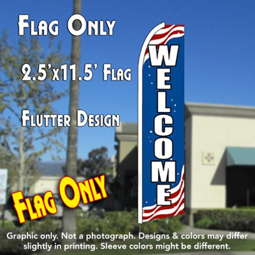 PARTY RENTALS Swooper Flag Tall Curved Top Flutter Feather Bow Banner Sign 