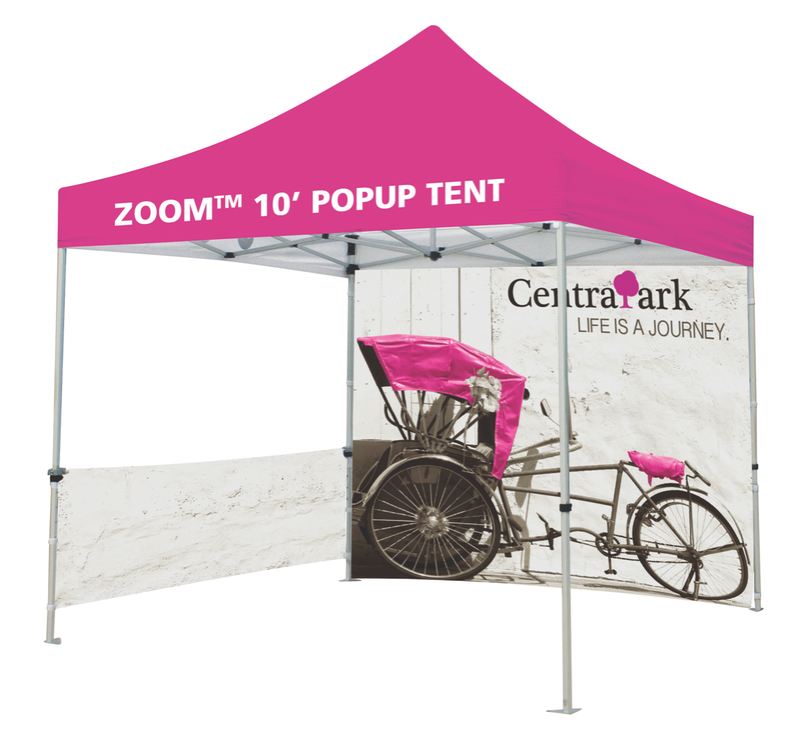 Custom Printed Zoom 10 Popup Tent - Full Wall Only Overnight Grafix