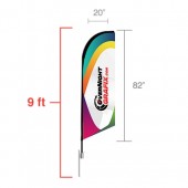 Custom Feather Flag Angled (small) 9ft tall