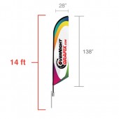 Custom Feather Flag Angled (Large) 14ft tall