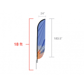 Custom Feather Convex Flag (X-Large) 18 feet tall