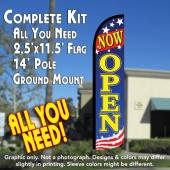 now open windless feather banner flags