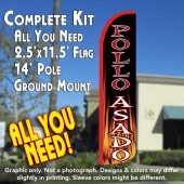 pollo asado windless feather banner flags