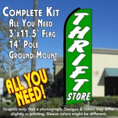 THRIFT STORE  Feather Banner Flag Kit (Flag, Pole, & Ground Mt)