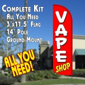 vape shop windless feather banner flags