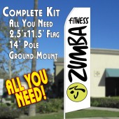 ZUMBA FITNESS Feather Banner Flag Kit White