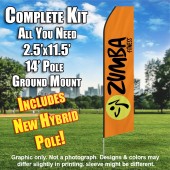ZUMBA FITNESS orange black flutter flag