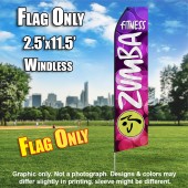 ZUMBA FITNESS pink bubbles white flutter flag
