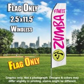 ZUMBA FITNESS White and hot Pink Flutter Feather Flag Only