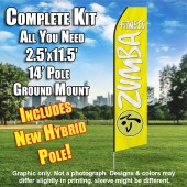 ZUMBA FITNESS yellow white flutter flag